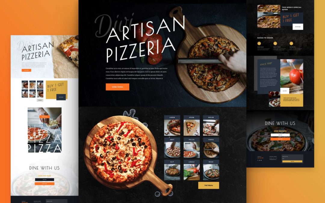 Free Pizzeria layout pack. Logo, brand pack, and site setup -30%